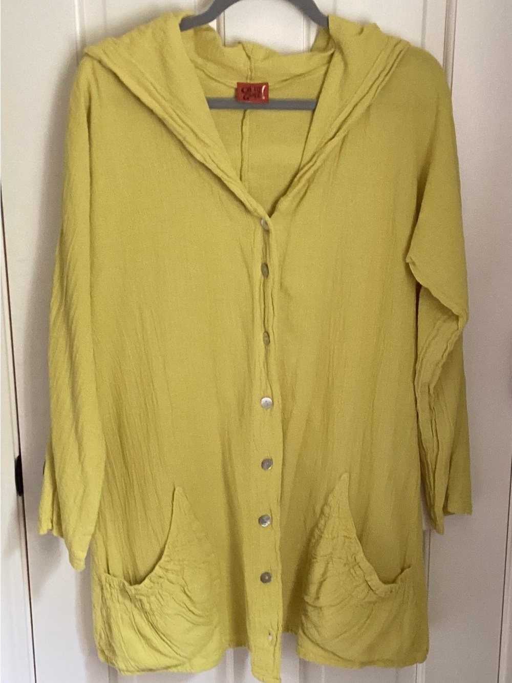 Oh My Gauze! Chartreuse Hooded jacket, Size 1